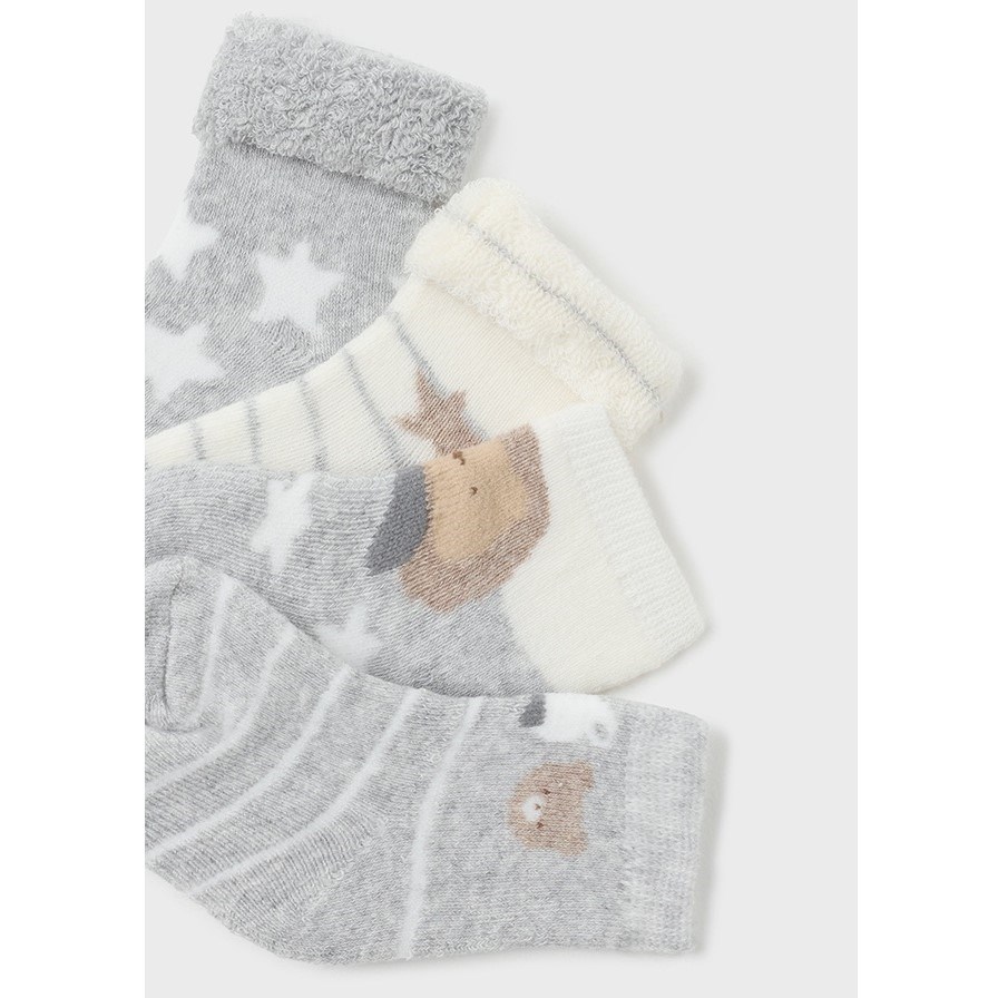 Mayoral Kışlık Erkek Bebek Çorap 4lü Set Gri