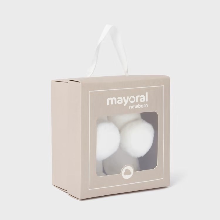Mayoral Kışlık Kız Bebek Çorap Saç Bandı Set Beyaz