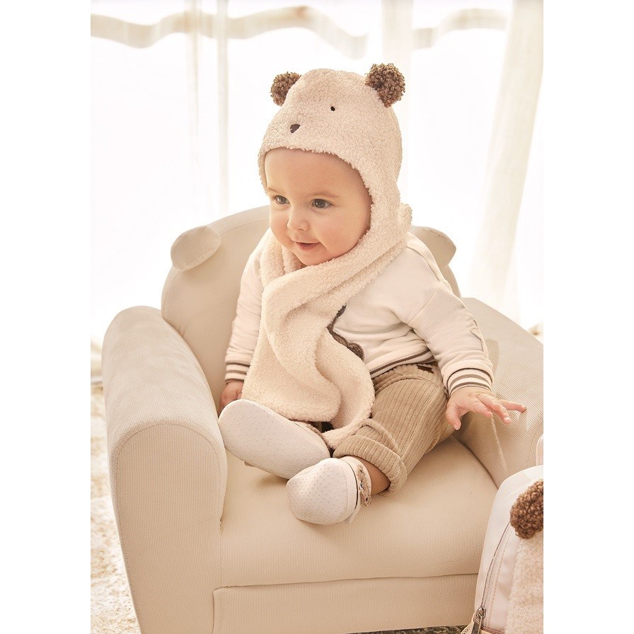 Mayoral Kışlık Erkek Bebek Bere Atkı Set Beyaz
