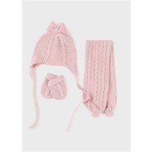Mayoral Kışlık Kız Bebek Bere Atkı Eldiven Set