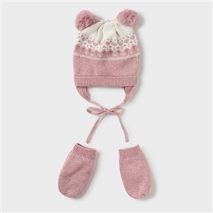 Mayoral Kışlık Kız Bebek Bere Eldiven Set