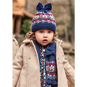 Mayoral Kışlık Kız Bebek Bere Atkı 3'lü Set