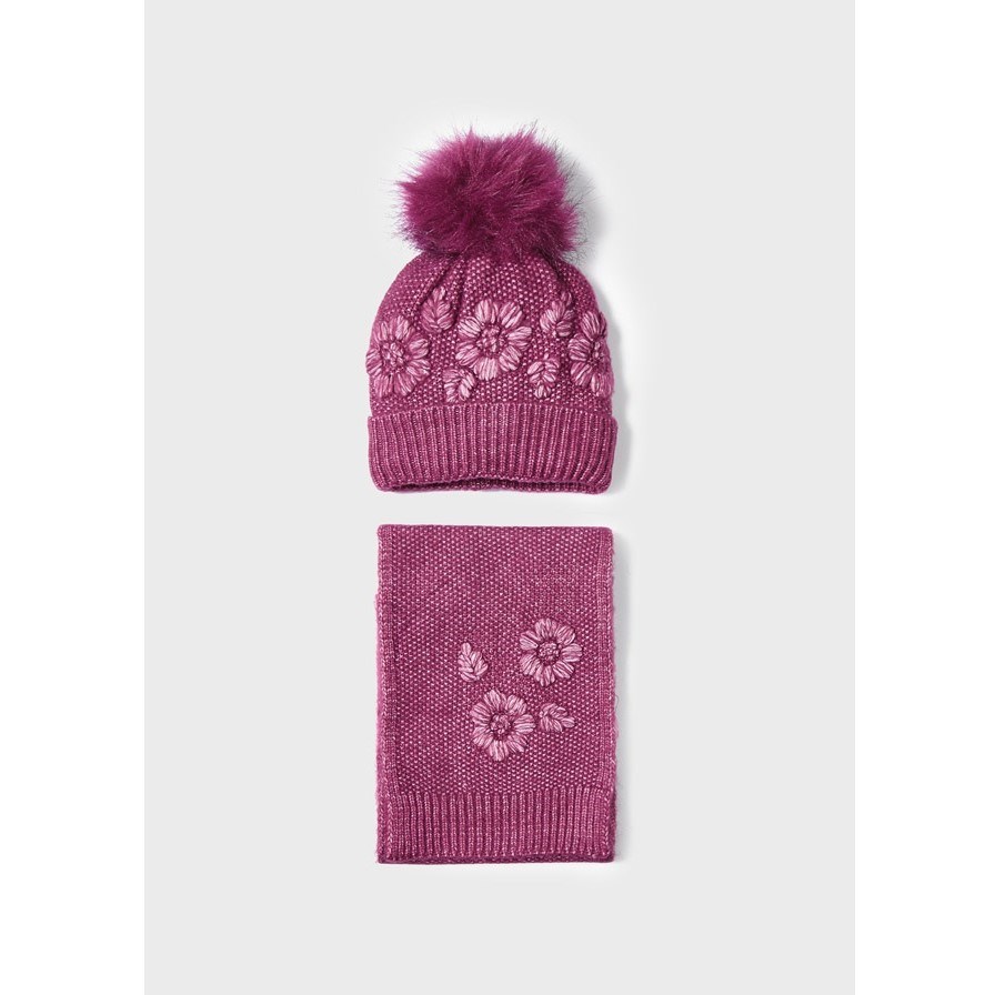 Mayoral Kışlık Kız Bere Atkı Set Pembe