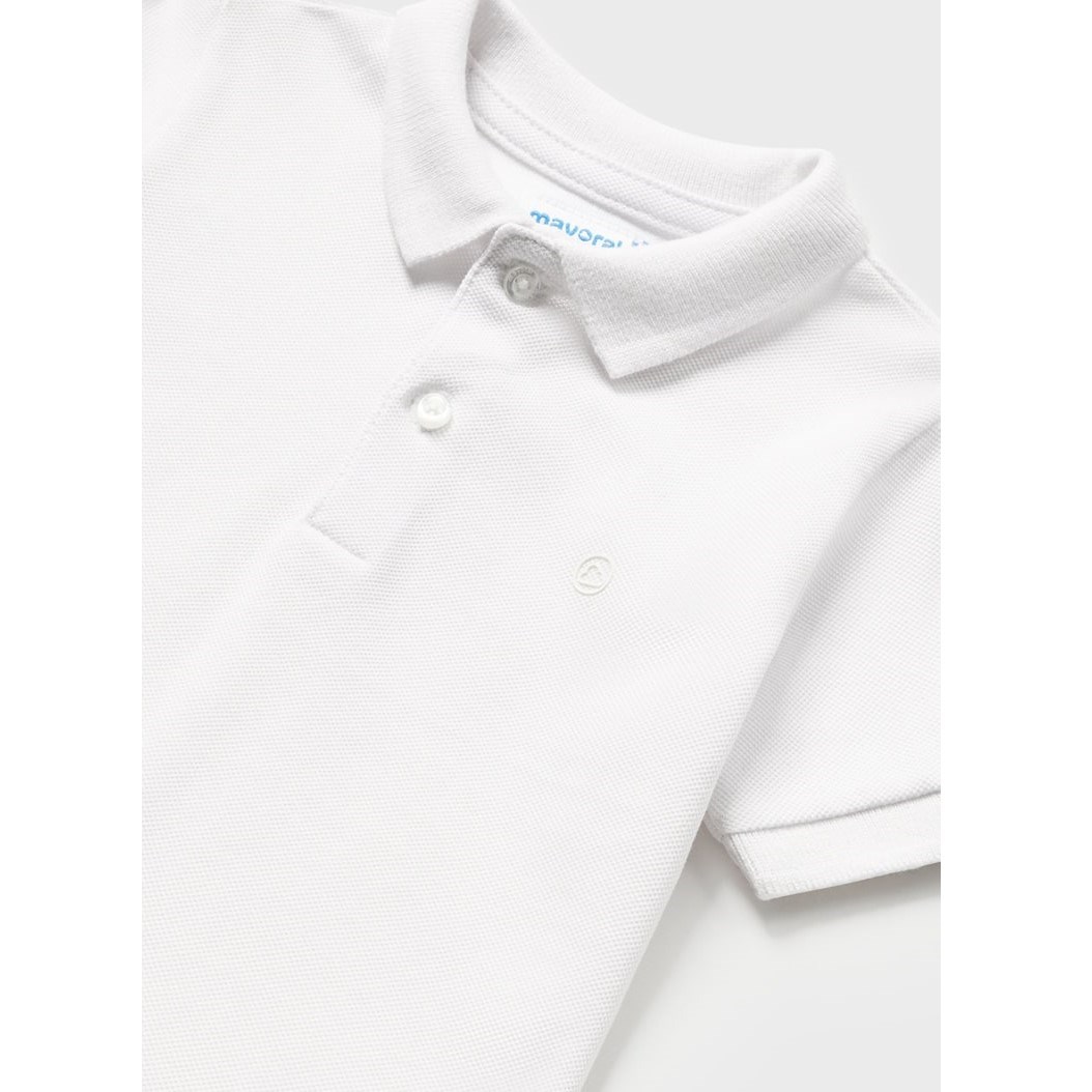 Mayoral Yazlık Erkek Bebek Kısa Kol Polo T-shirt Beyaz