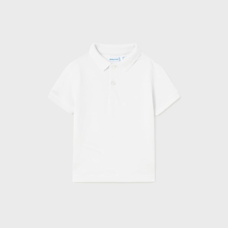 Mayoral Yazlık Erkek Bebek Kısa Kol Polo T-shirt Beyaz