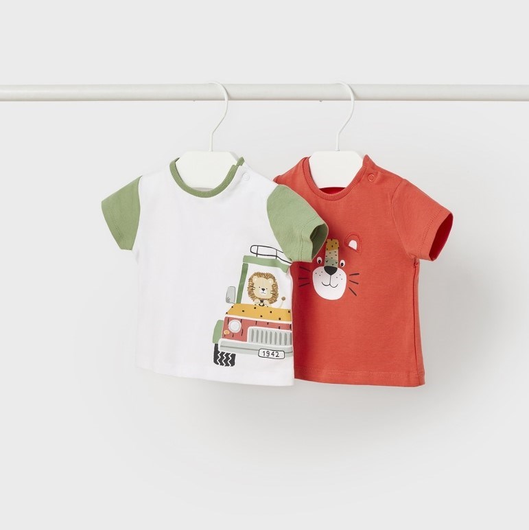 Mayoral Yazlık Erkek Bebek Kısa Kol T-shirt 2'li Set Turuncu