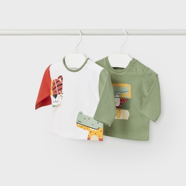 Mayoral Yazlık Erkek Bebek Uzun Kol T-shirt 2'li Set