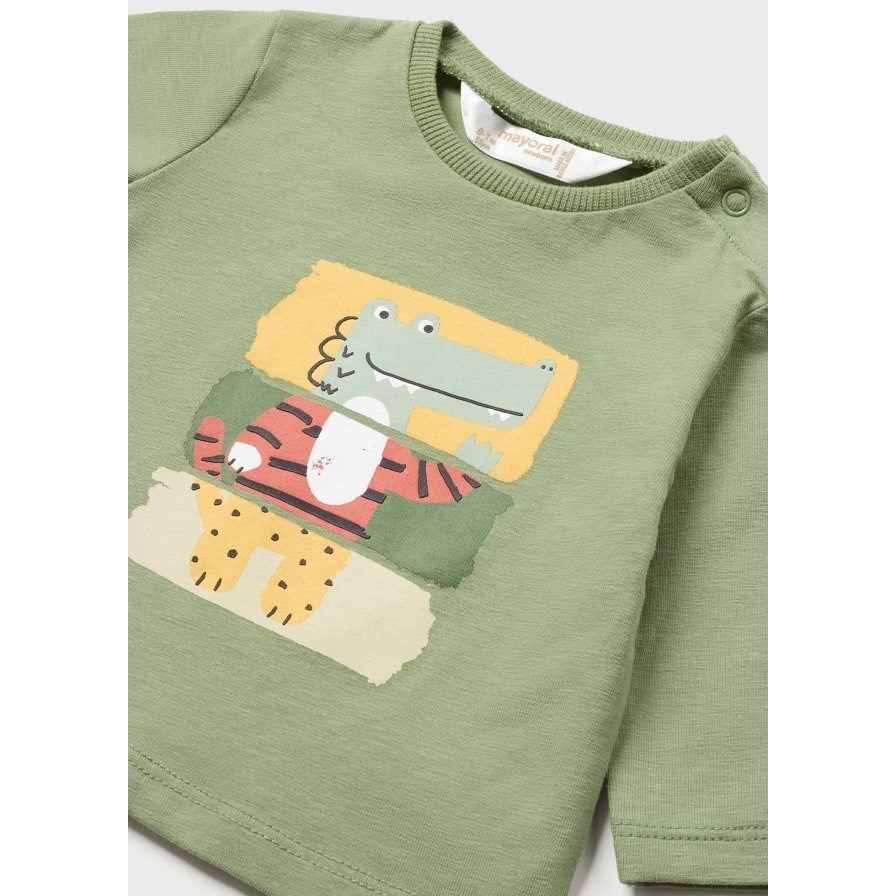 Mayoral Yazlık Erkek Bebek Uzun Kol T-shirt 2'li Set Yeşil