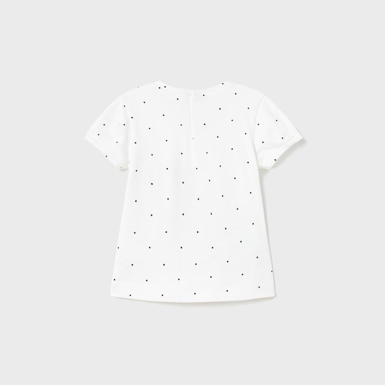 Mayoral Yazlık Kız Bebek Kısa Kol T-shirt Beyaz