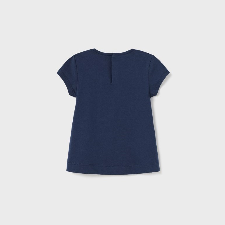 Mayoral Yazlık Kız Bebek Kısa Kol T-shirt Koyu Mavi