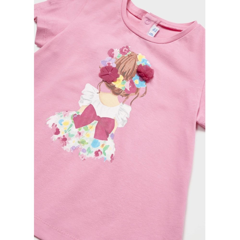 Mayoral Yazlık Kız Bebek Kısa Kol T-shirt Pembe
