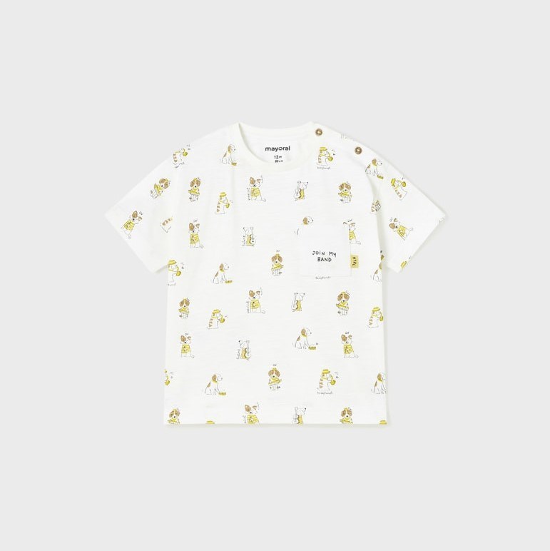 Mayoral Yazlık Erkek Bebek Kısa Kol T-shirt Beyaz