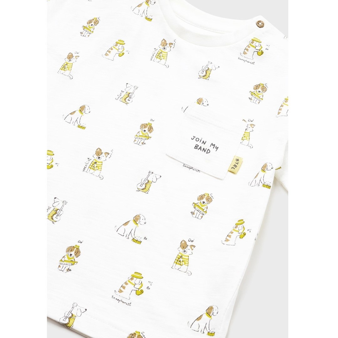 Mayoral Yazlık Erkek Bebek Kısa Kol T-shirt Beyaz