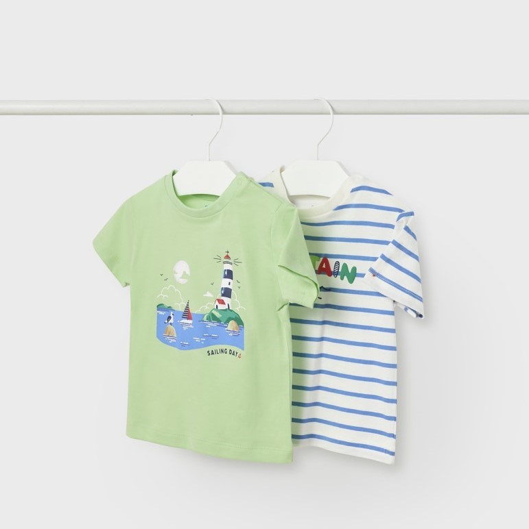 Mayoral Yazlık Erkek Bebek Kısa Kol T-shirt 2'li Set Yeşil
