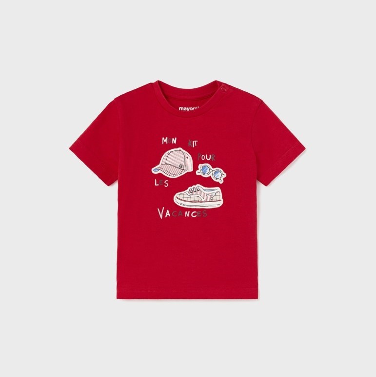 Mayoral Yazlık Erkek Bebek Kısa Kol T-shirt Kırmızı