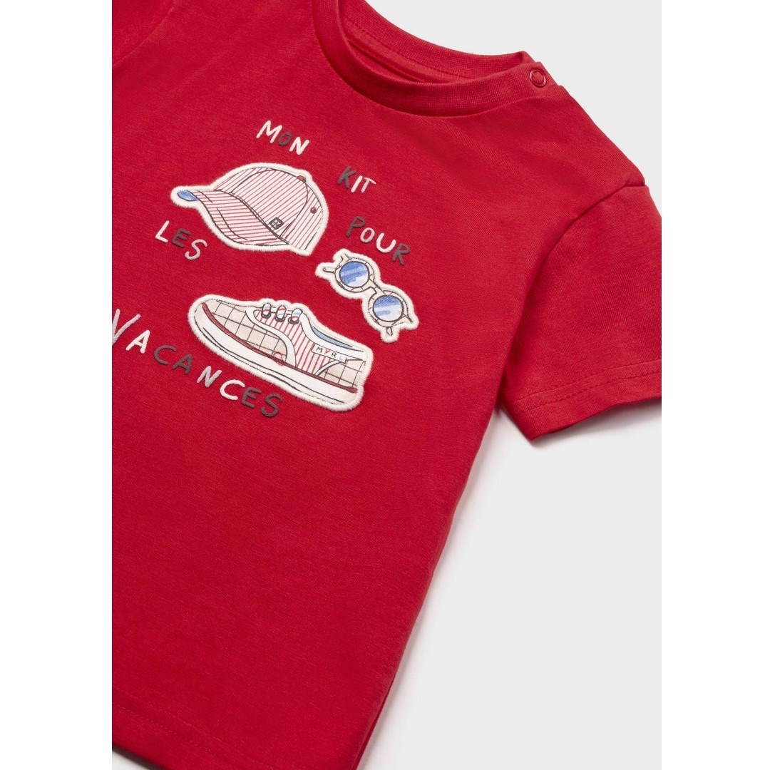 Mayoral Yazlık Erkek Bebek Kısa Kol T-shirt Kırmızı