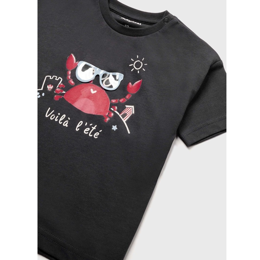 Mayoral Yazlık Erkek Bebek Kısa Kol T-shirt Gri
