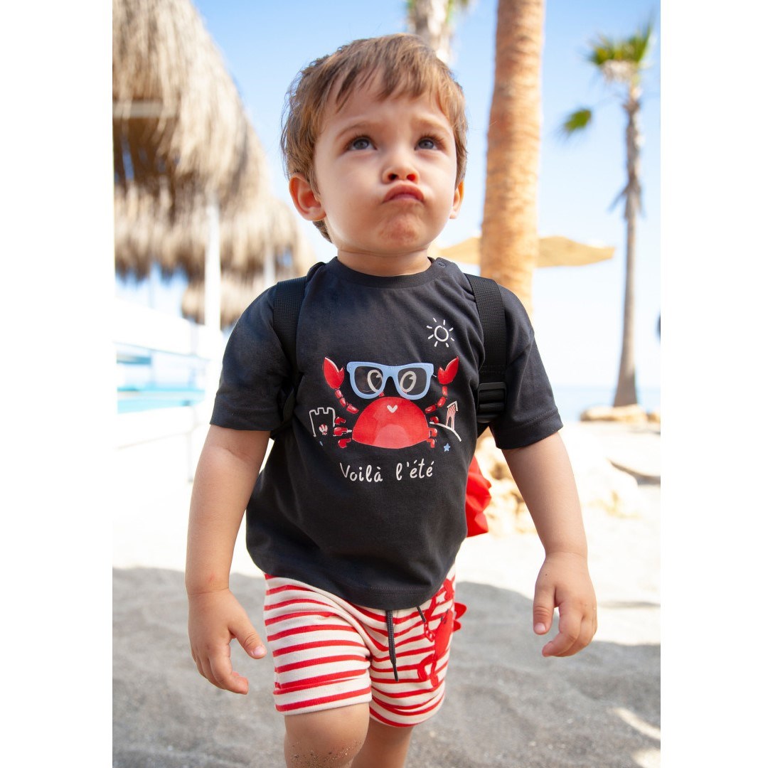 Mayoral Yazlık Erkek Bebek Kısa Kol T-shirt Gri