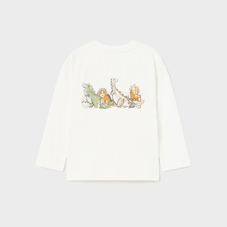 Mayoral Yazlık Erkek Bebek Uzun Kol T-shirt Krem