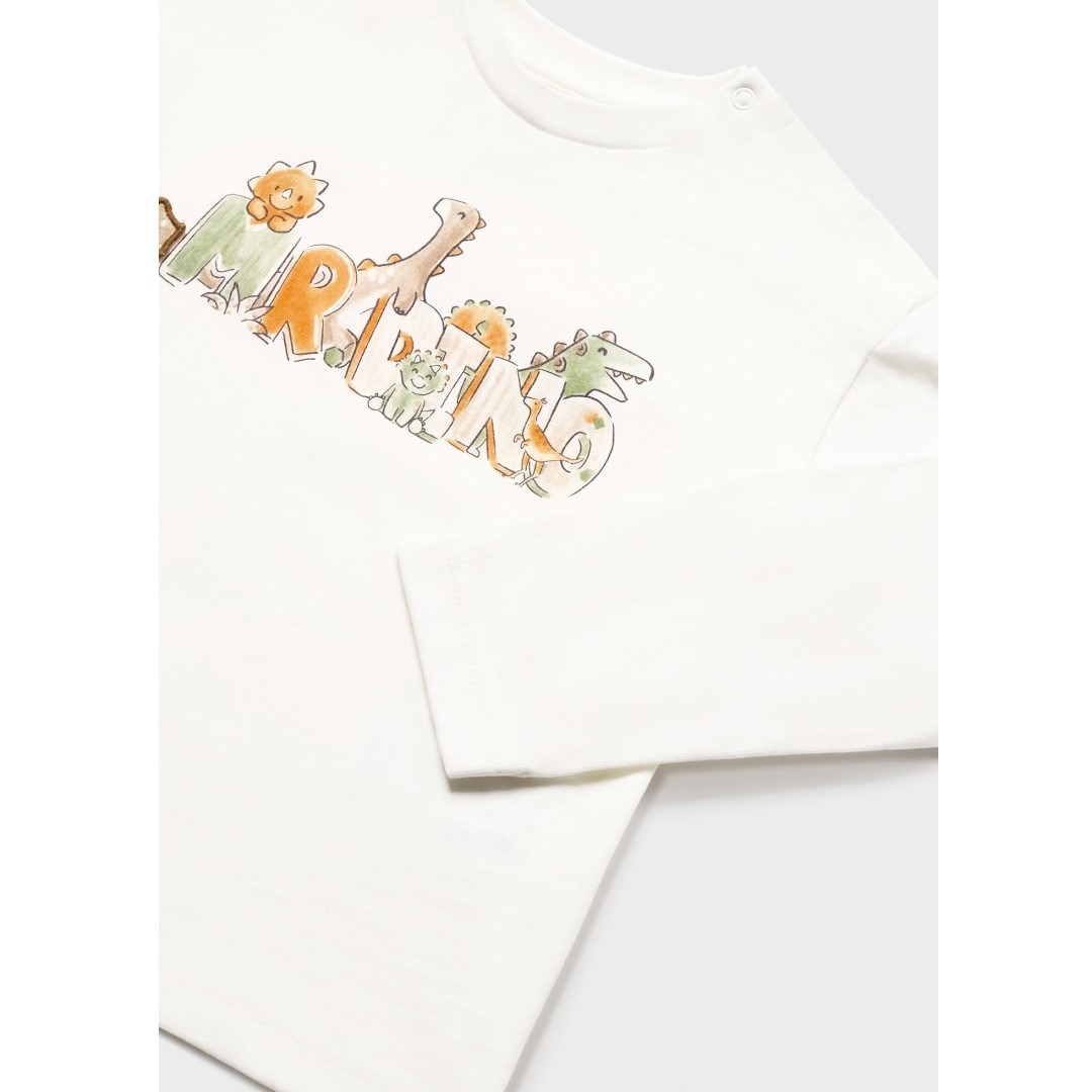 Mayoral Yazlık Erkek Bebek Uzun Kol T-shirt Krem