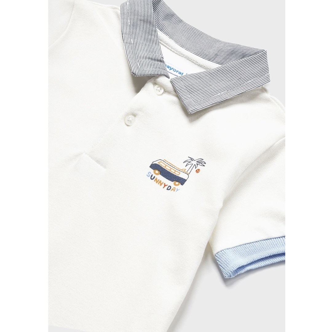 Mayoral Yazlık Erkek Bebek Kısa Kol Polo T-shirt Krem