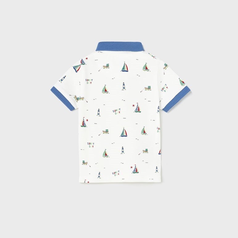 Mayoral Yazlık Erkek Bebek Kısa Kol Polo T-shirt Beyaz