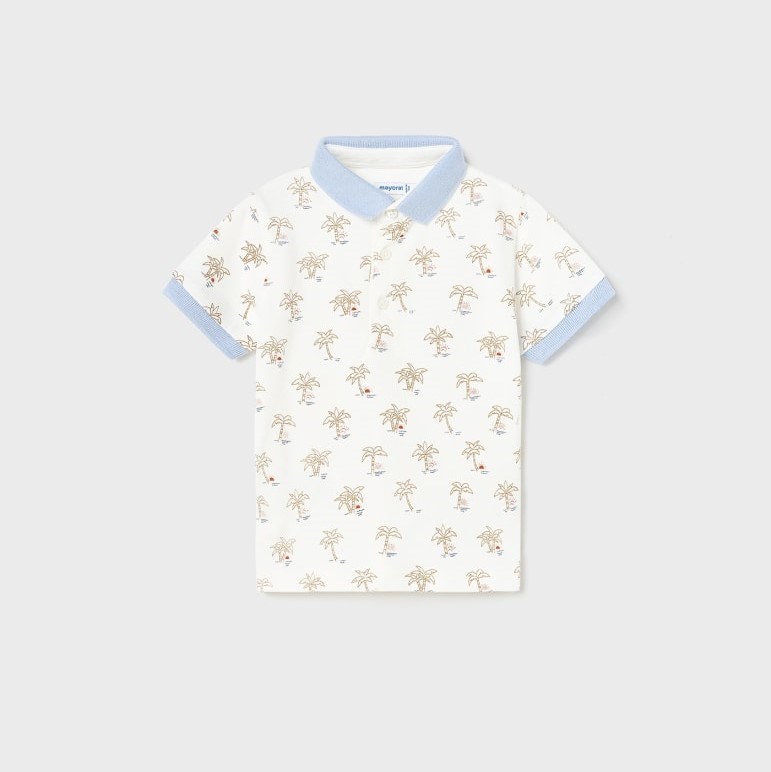 Mayoral Yazlık Erkek Bebek Kısa Kol Polo T-shirt Beyaz