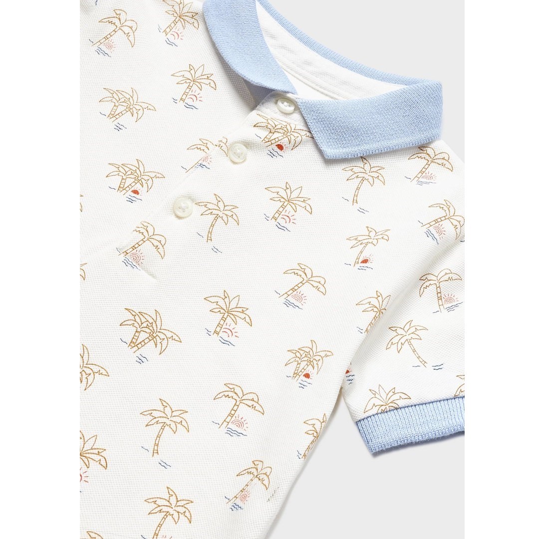Mayoral Yazlık Erkek Bebek Kısa Kol Polo T-shirt Beyaz