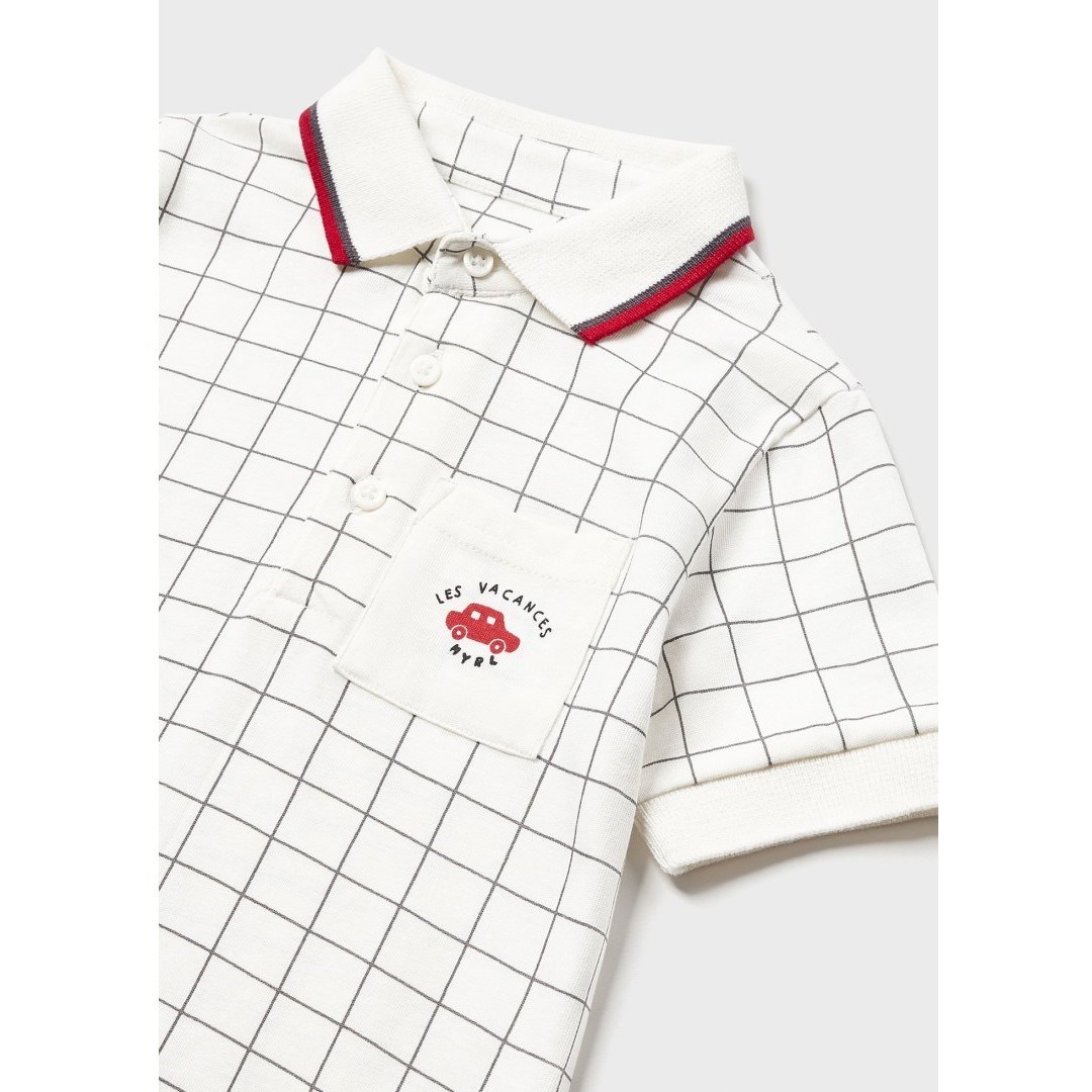 Mayoral Yazlık Erkek Bebek Kısa Kol Polo T-shirt Beyaz