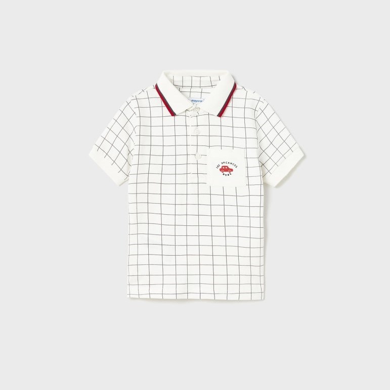 Mayoral Yazlık Erkek Bebek Kısa Kol Polo T-shirt Beyaz