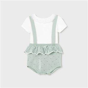 Mayoral Yazlık Kız Bebek Örme Salopet Set