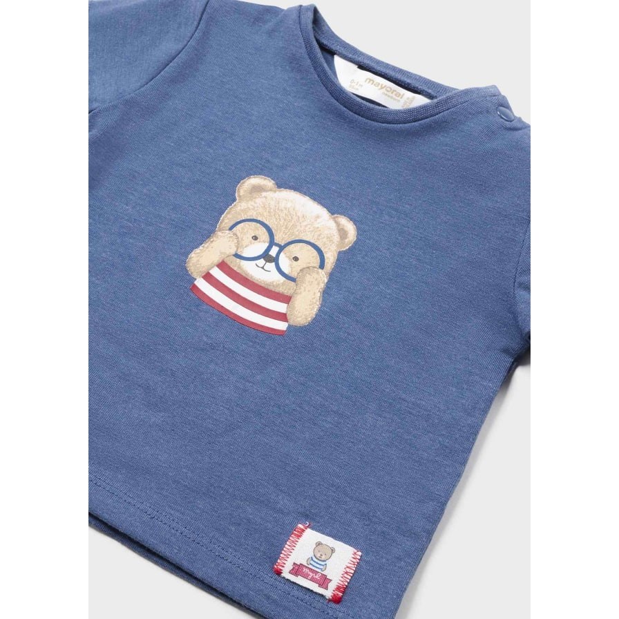 Mayoral Yazlık Erkek Bebek T-shirt Şort Set Koyu Mavi