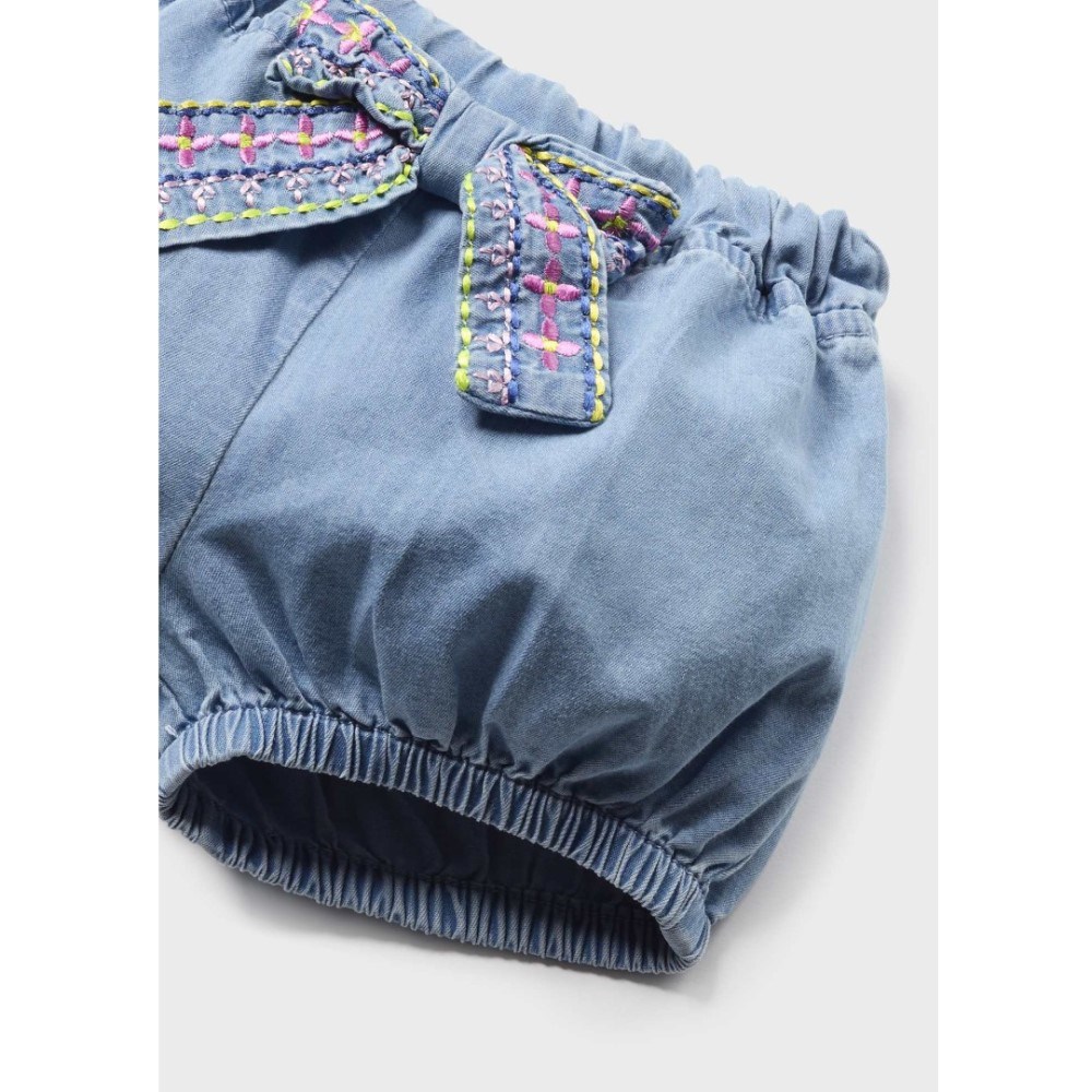 Mayoral Yazlık Kız Bebek T-shirt Şort 2'li Set Mavi