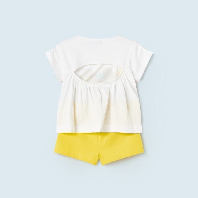 Mayoral Yazlık Kız Bebek T-shirt Şort 2'li Set Sarı