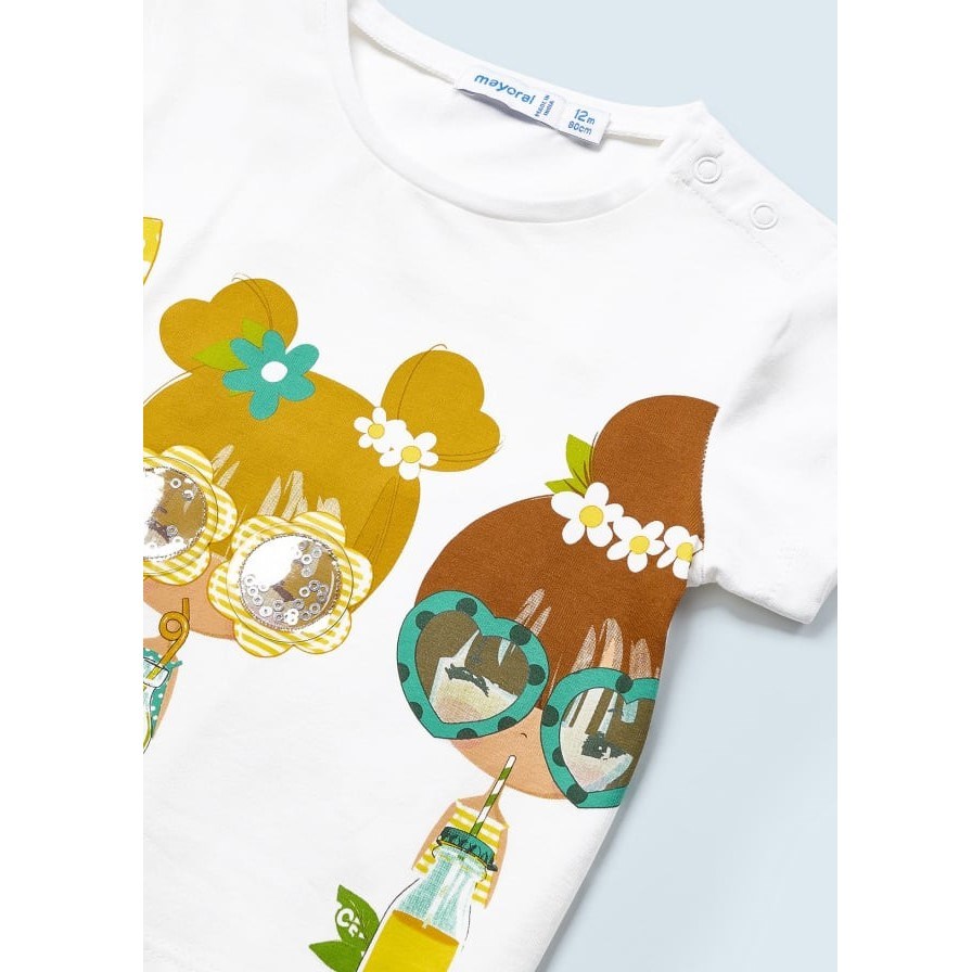 Mayoral Yazlık Kız Bebek T-shirt Şort 2'li Set Sarı