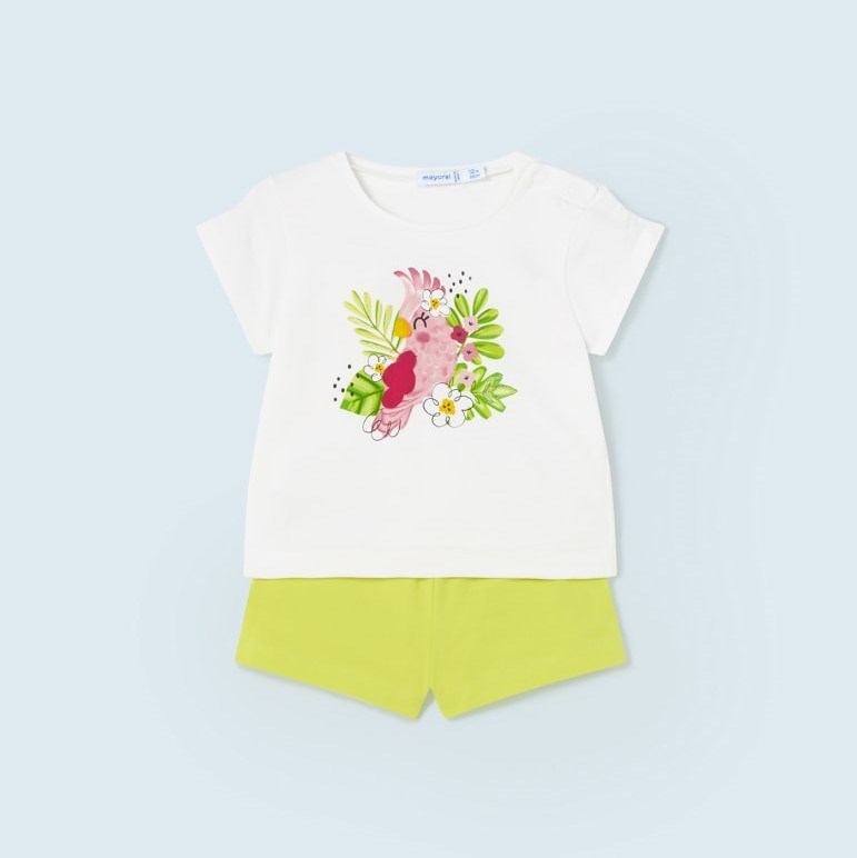 Mayoral Yazlık Kız Bebek T-shirt Şort 2'li Set Yeşil