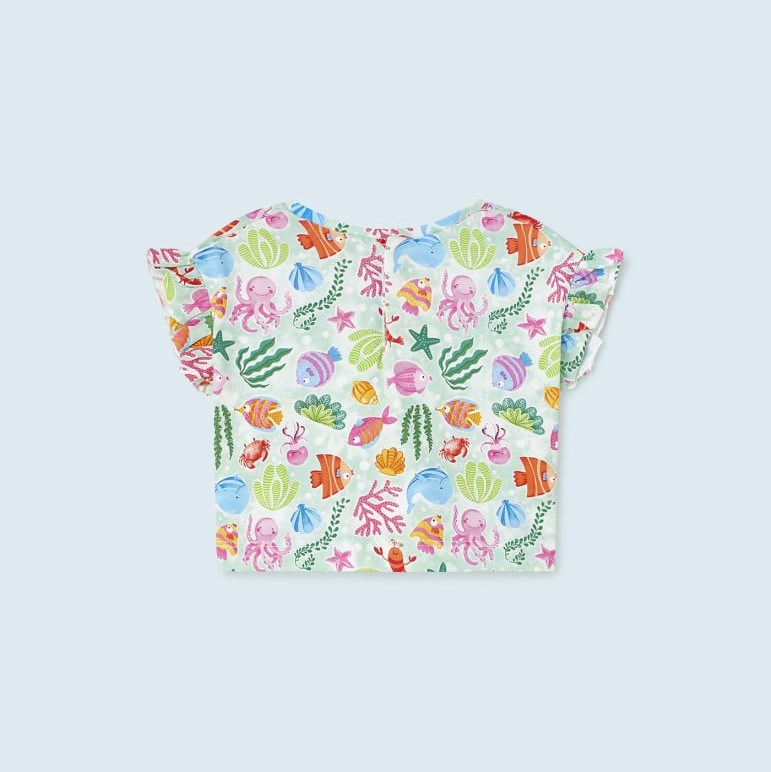 Mayoral Yazlık Kız Bebek T-shirt Şort 3'lü Set Pembe