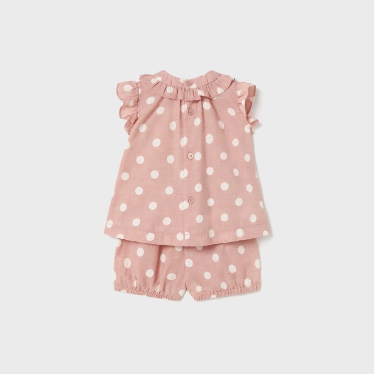 Mayoral Yazlık Kız Bebek T-shirt Şort 2'li Set Pembe