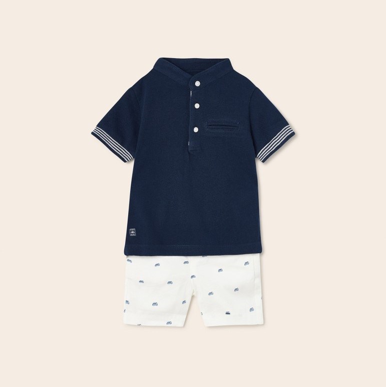 Mayoral Yazlık Erkek Bebek T-shirt Şort 2'li Set Koyu Mavi