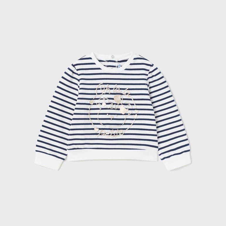 Mayoral Yazlık Kız Bebek Uzun Kol S-shirt Koyu Mavi