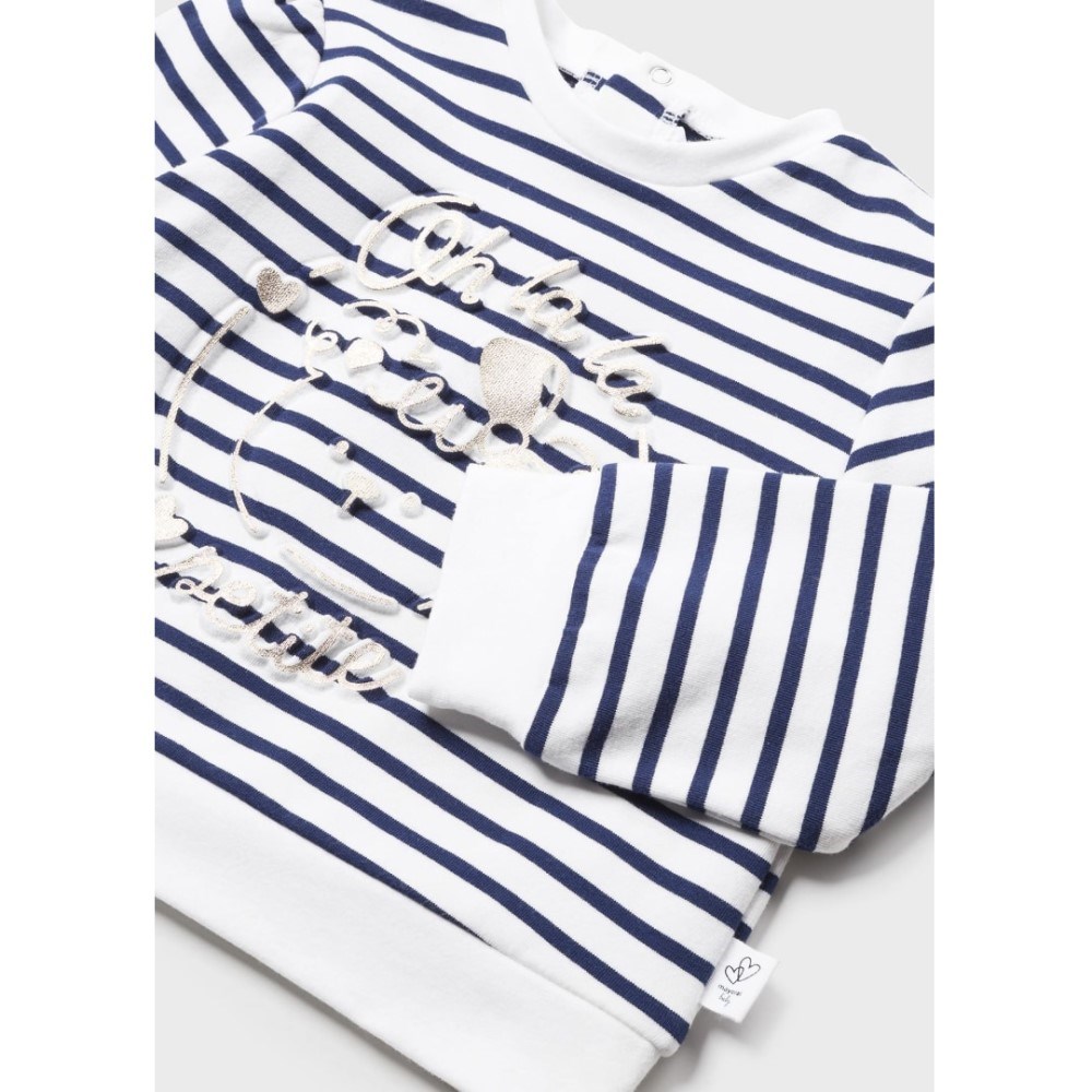 Mayoral Yazlık Kız Bebek Uzun Kol S-shirt Koyu Mavi