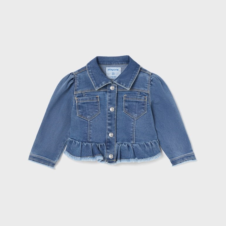 Mayoral Yazlık Kız Bebek Denim Ceket Mavi