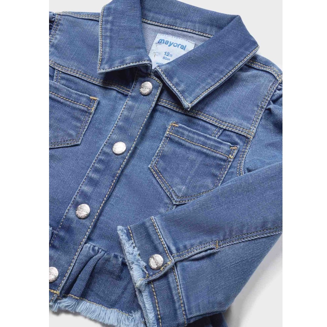 Mayoral Yazlık Kız Bebek Denim Ceket Mavi
