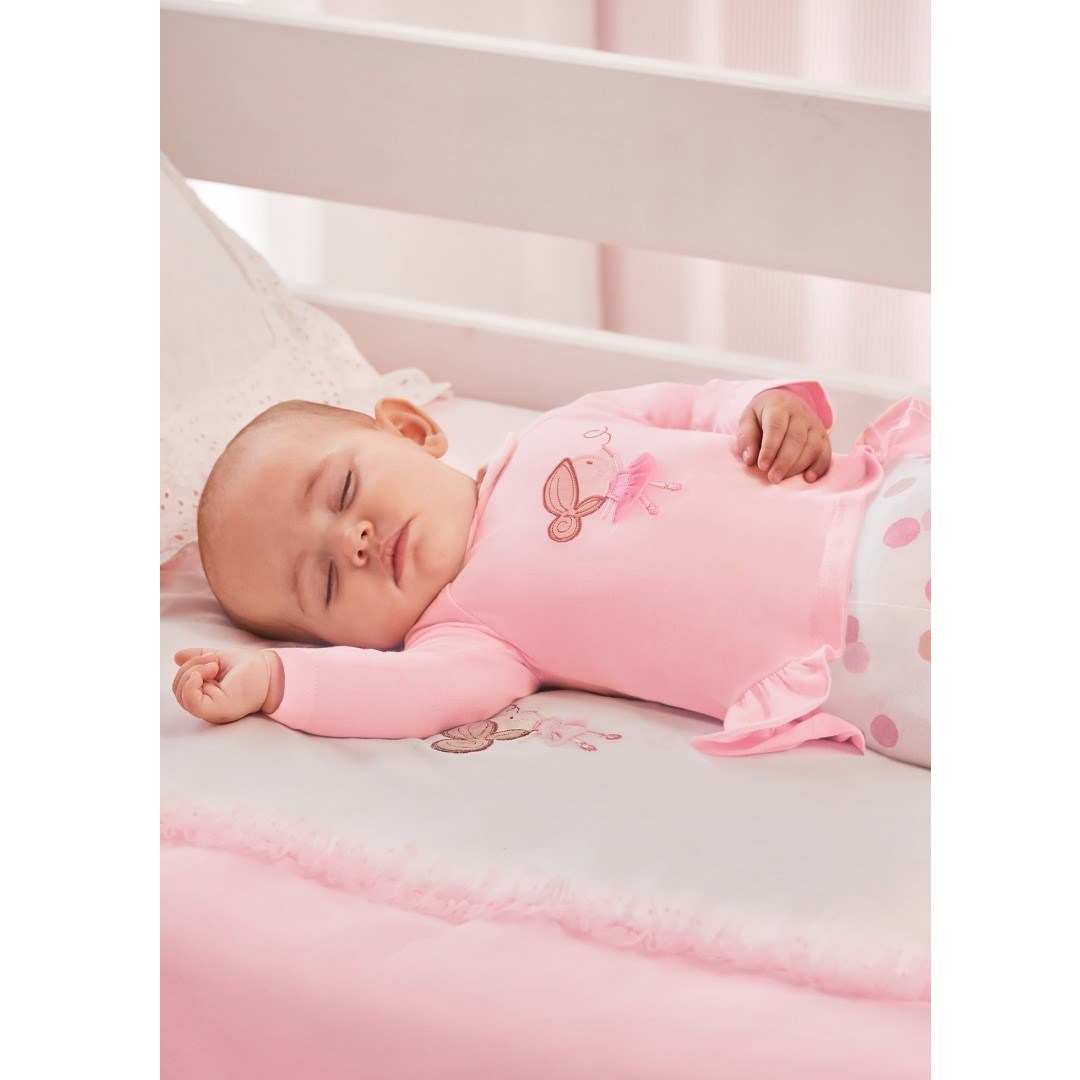 Mayoral Yazlık Kız Bebek Patikli Pantolon Bluz 2'li Set Pembe