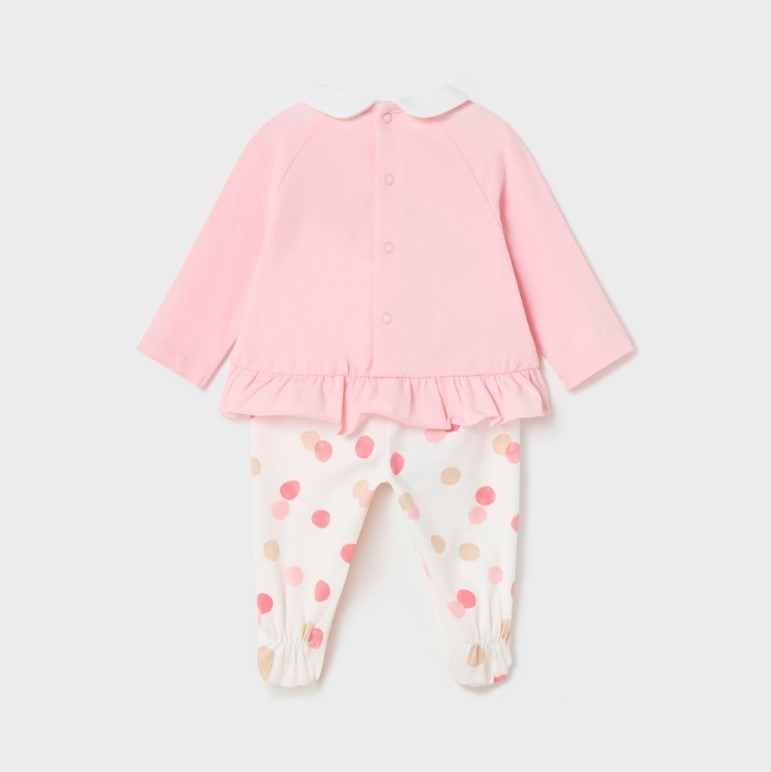 Mayoral Yazlık Kız Bebek Patikli Pantolon Bluz 2'li Set Pembe