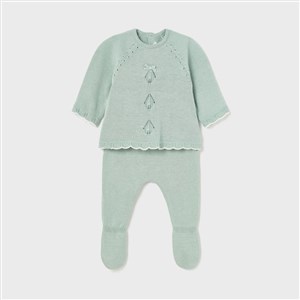 Mayoral Yazlık Kız Bebek Örme Patikli Pantolon Bluz 2'li Set