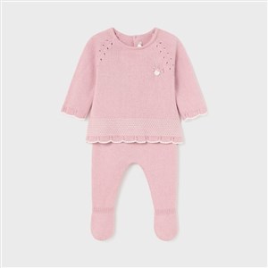 Mayoral Yazlık Kız Bebek Örme Patikli Pantolon Bluz 2'li Set