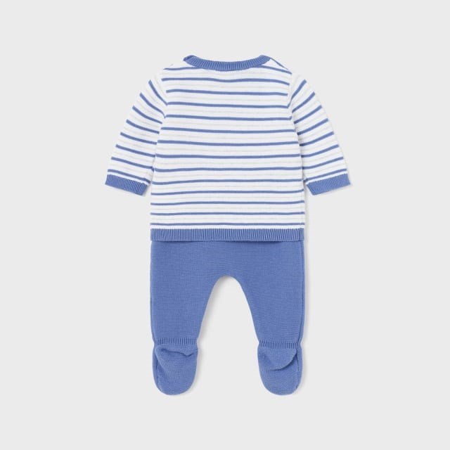 Mayoral Yazlık Erkek Bebek Örme Patikli Pantolon Bluz Set Mavi