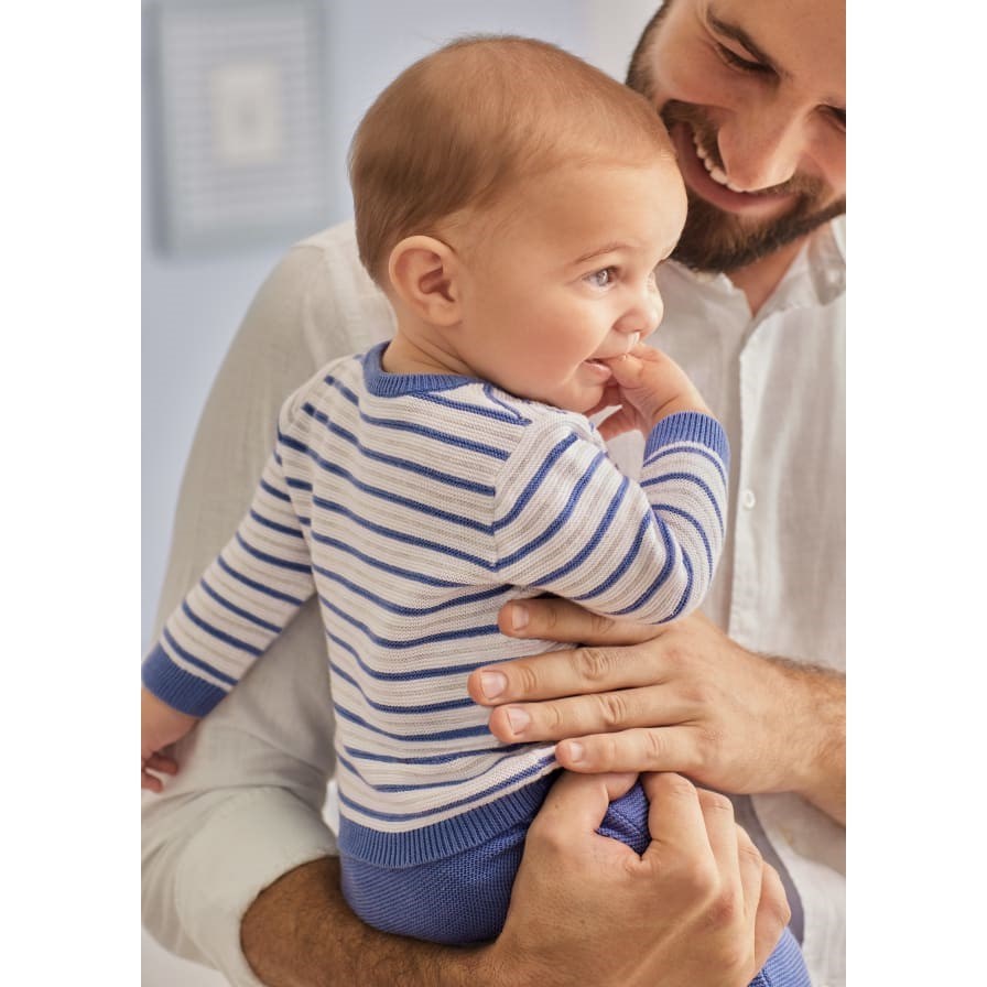 Mayoral Yazlık Erkek Bebek Örme Patikli Pantolon Bluz Set Mavi
