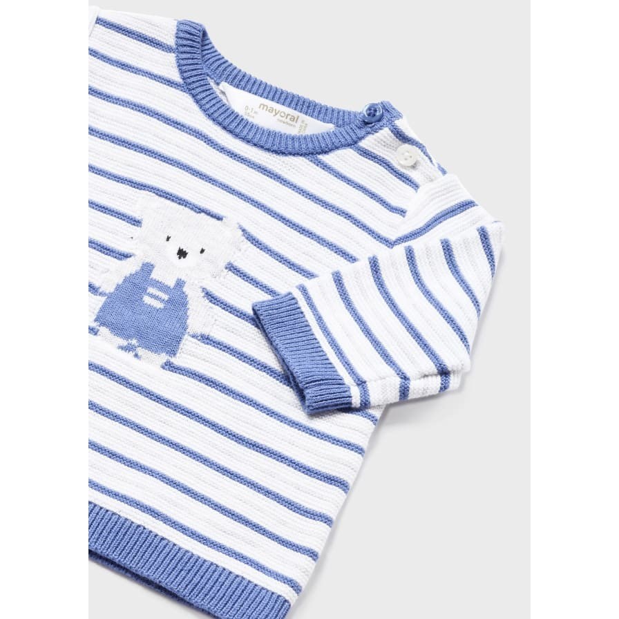 Mayoral Yazlık Erkek Bebek Örme Patikli Pantolon Bluz Set Mavi